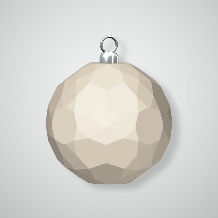 Brilliant Cube Ornament, natural bisque