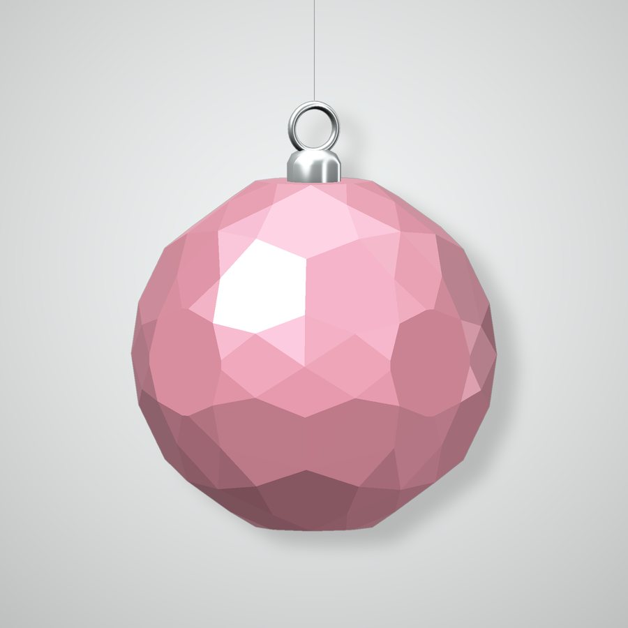 Brilliant Cube Ornament, rose
