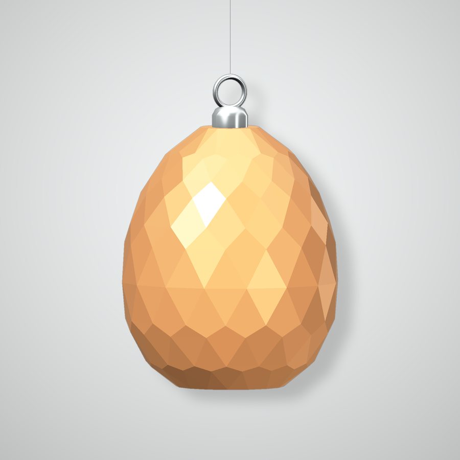 Lattice Egg Ornament, orange sorbet