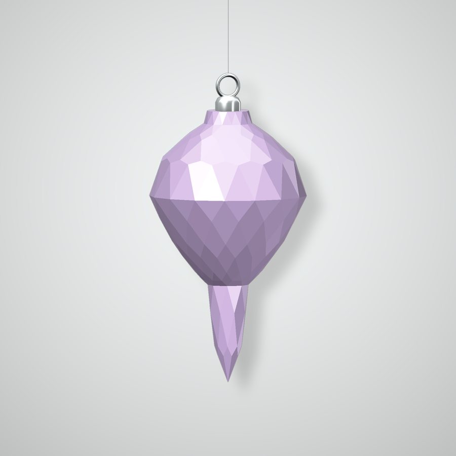 Lattice Finial Ornament, Glazed Lilac