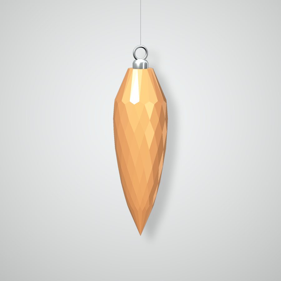 Lattice Icicle Ornament, orange sorbet