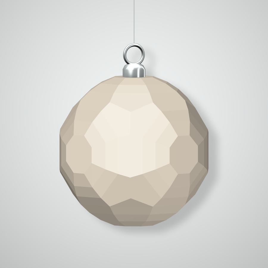 Asscher Cube Ornament, natural bisque