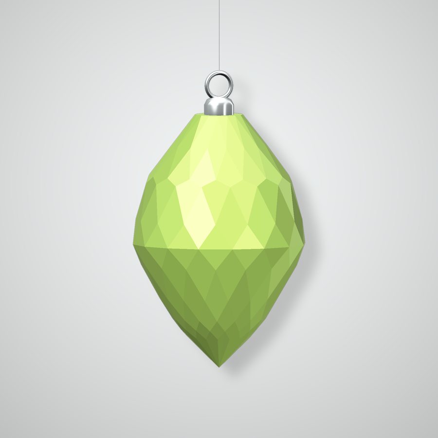 Lattice Drop B Ornament, apple green