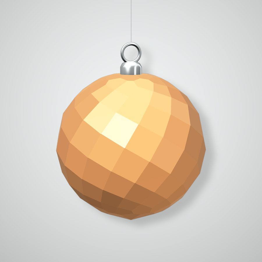 Spiral Twist Ornament, Glazed Orange Sorbet