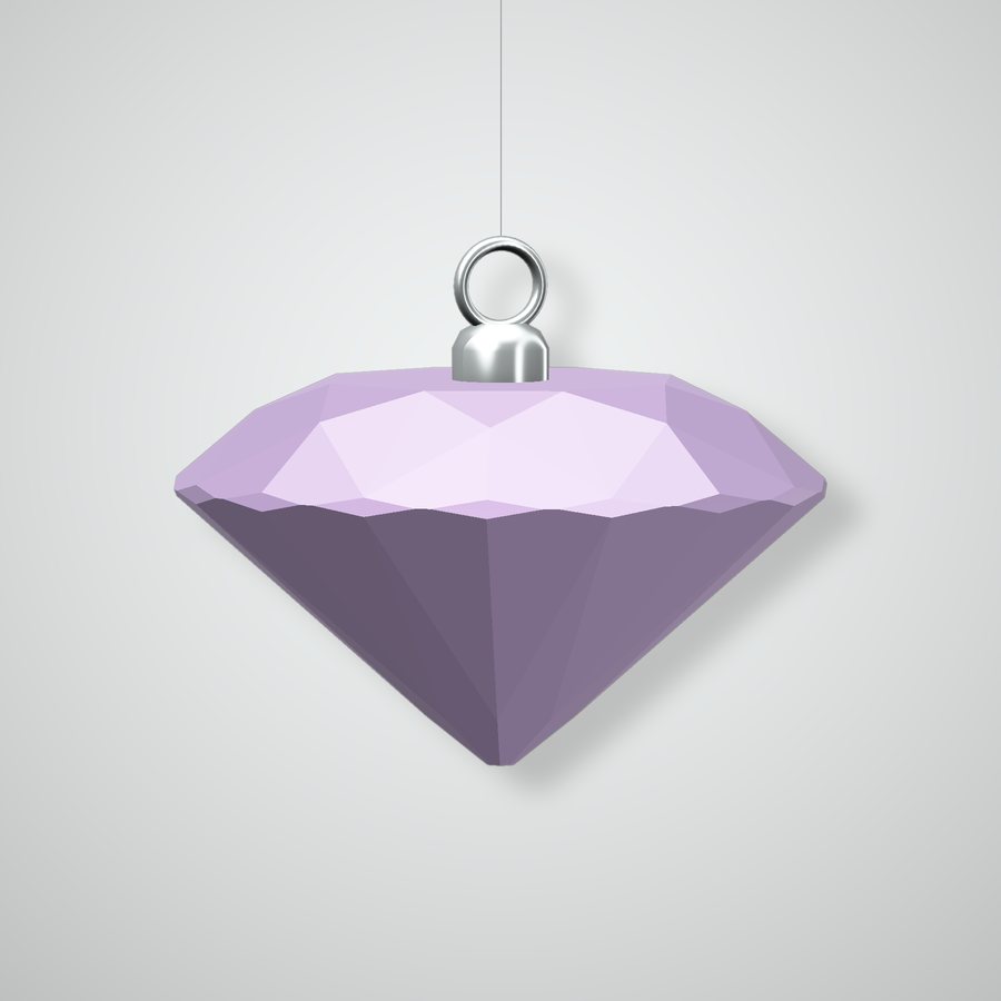 The Diamond Ornament, Glazed Lilac