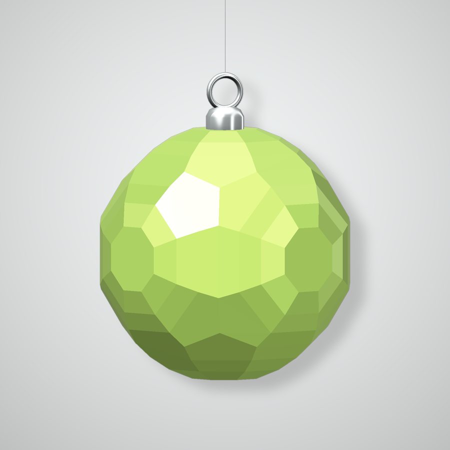 Asscher Cube Ornament, apple green