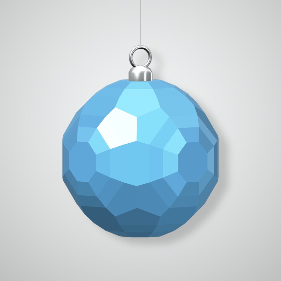 Asscher Cube Ornament, glazed
