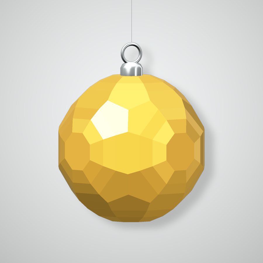 Asscher Cube Ornament, harvest gold