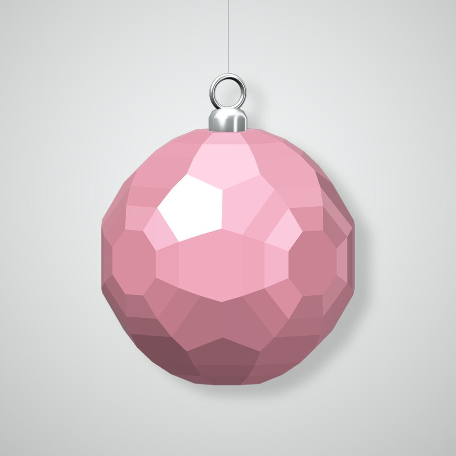 Asscher Cube Ornament, rose