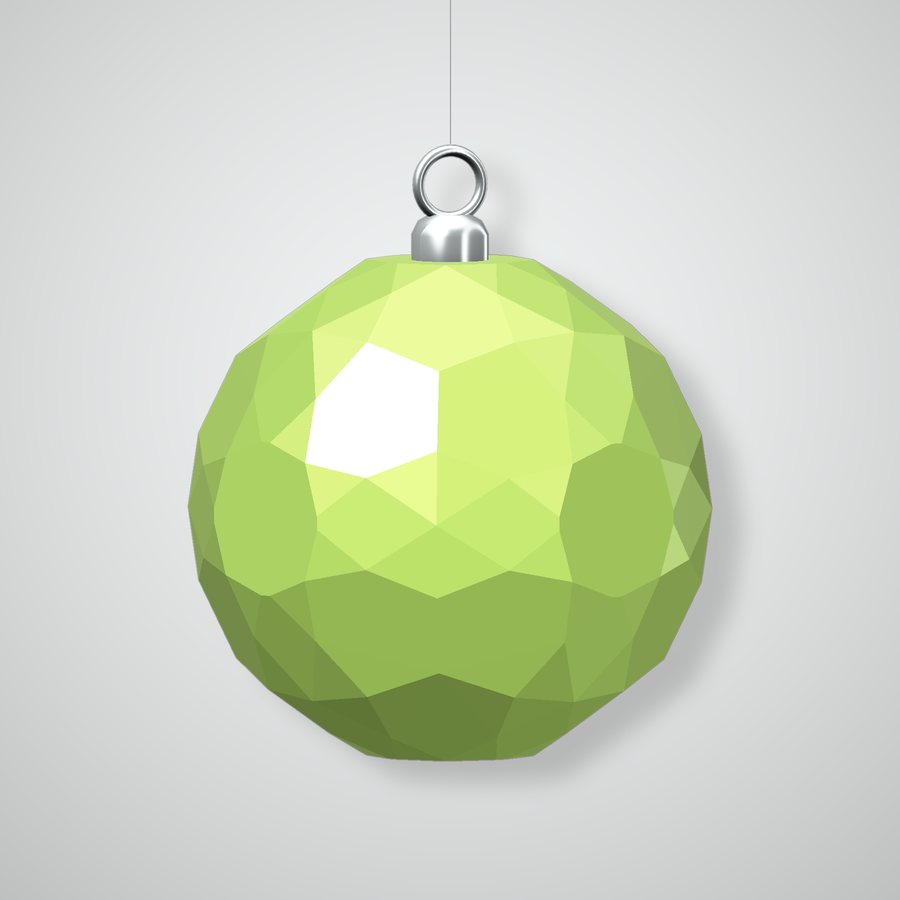Brilliant Cube Ornament, apple green