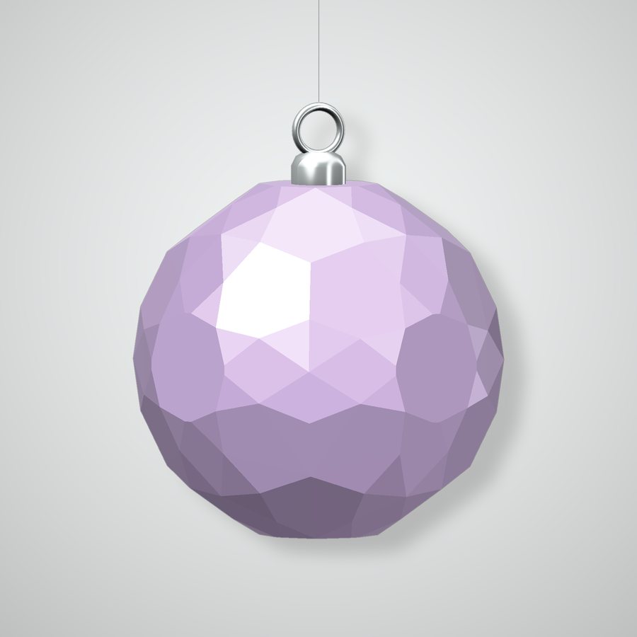 Brilliant Cube Ornament, Glazed Lilac