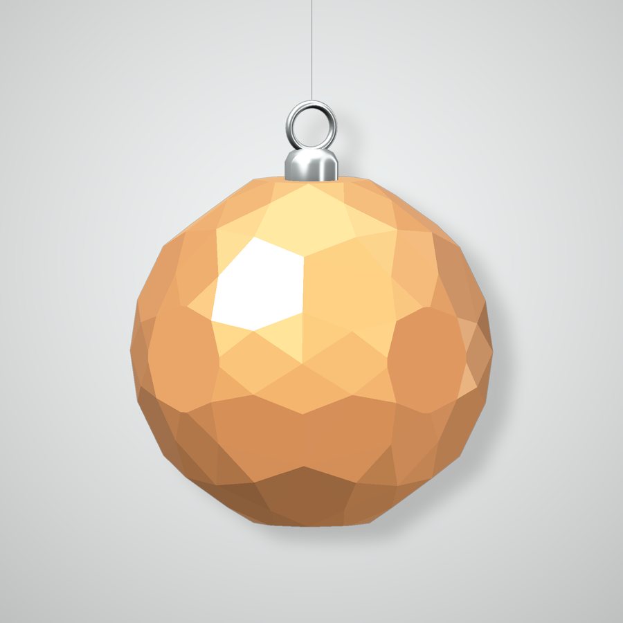 Brilliant Cube Ornament, orange sorbet