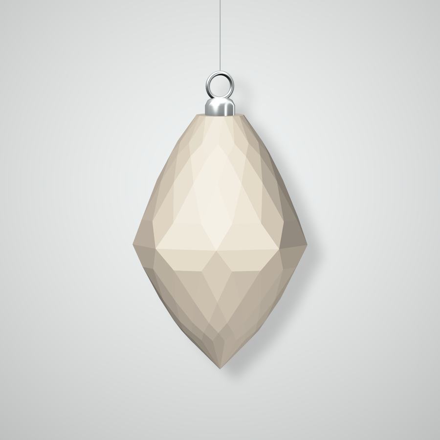 Lattice Drop A Ornament, natural bisque