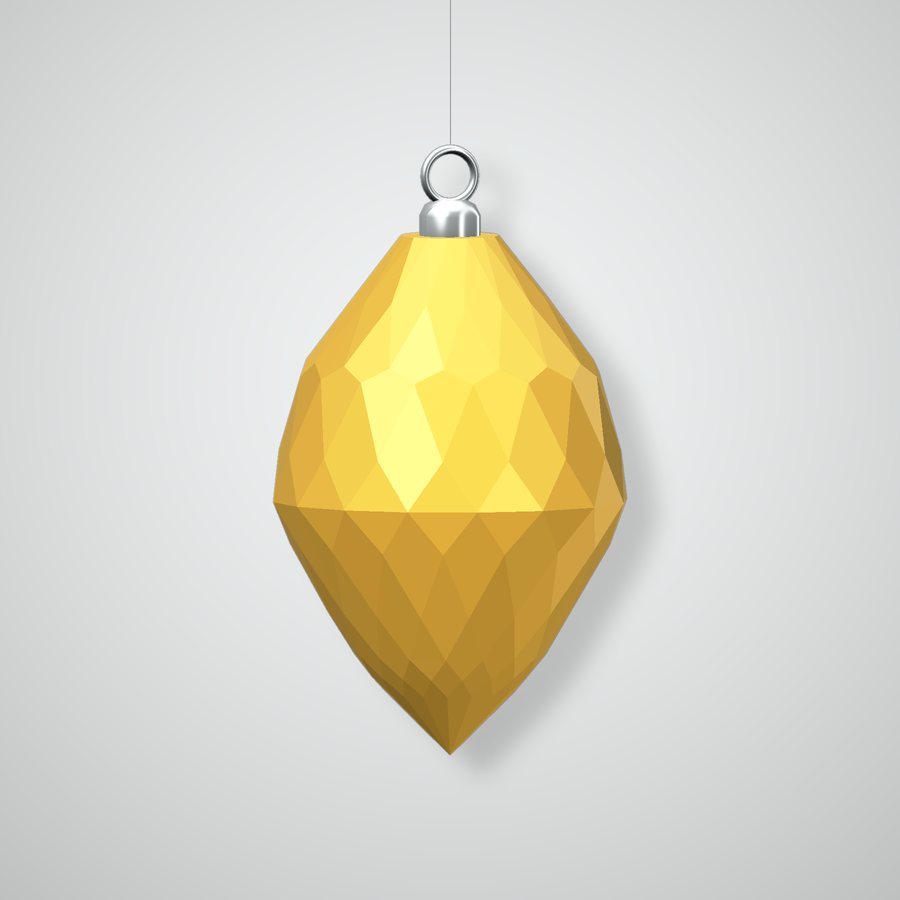 Lattice Drop B Ornament, harvest gold