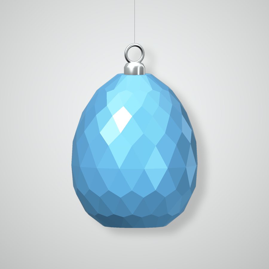 Lattice Egg Ornament, glazed