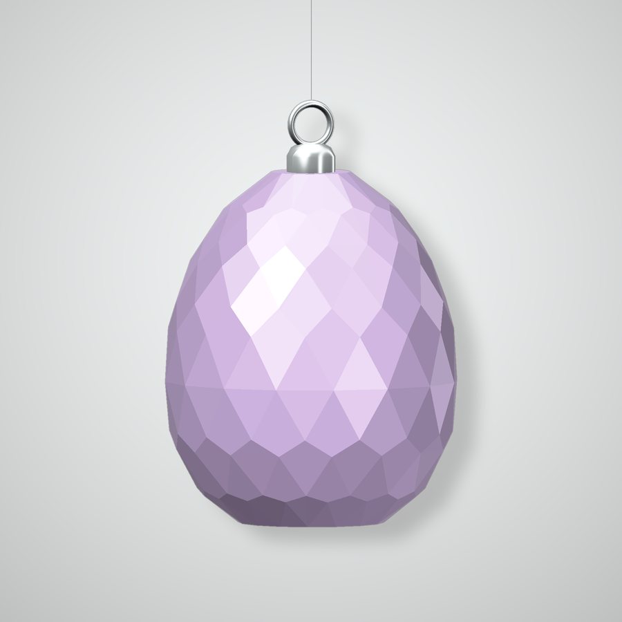 Lattice Egg Ornament, Glazed Lilac