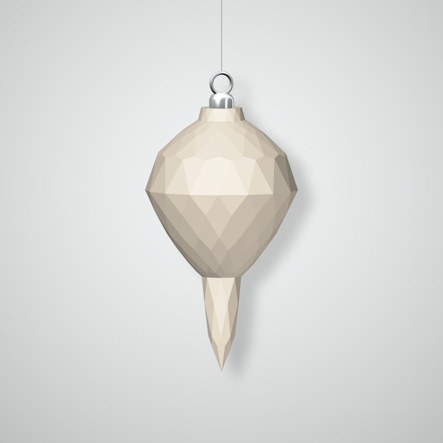 Lattice Finial Ornament, natural bisque