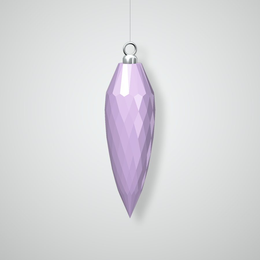 Lattice Icicle Ornament, Glazed Lilac