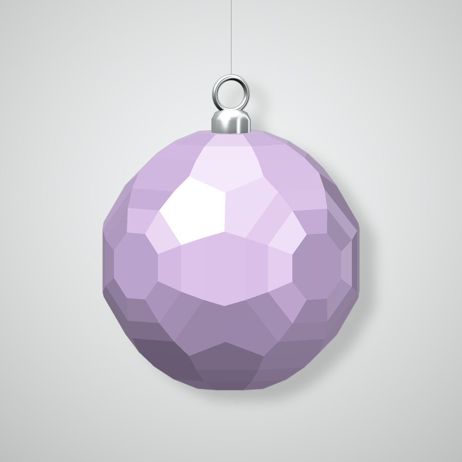 Asscher Cube Ornament, glazed