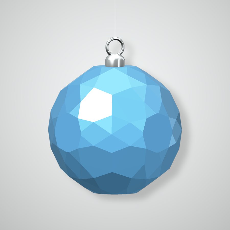 Brilliant Cube Ornament, glazed