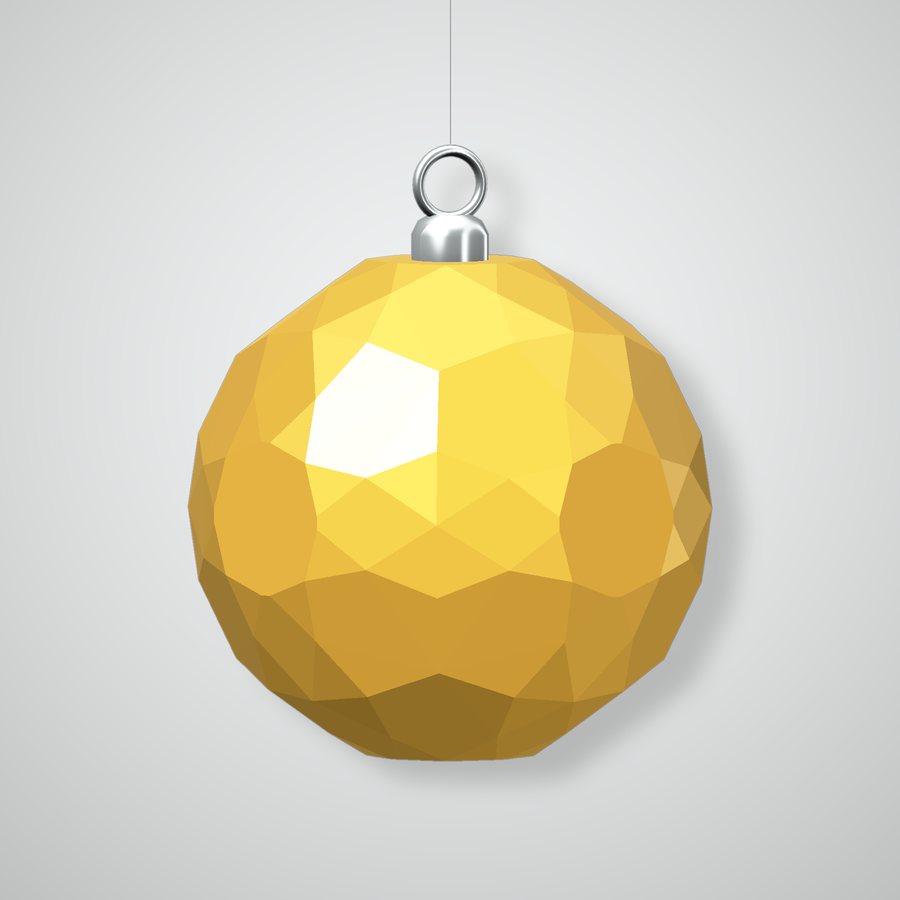 Brilliant Cube Ornament, harvest gold