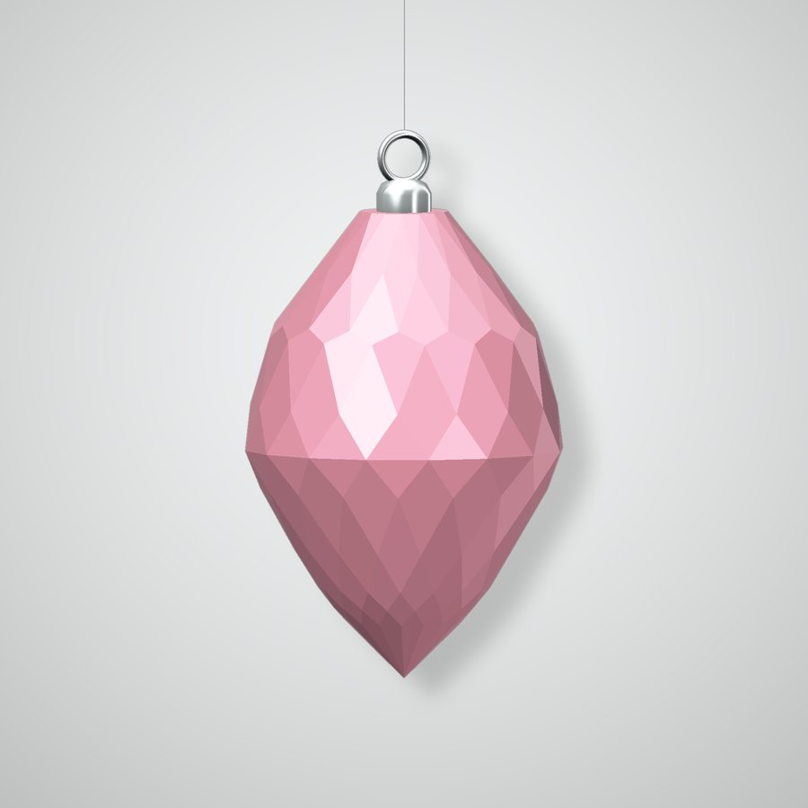 Lattice Drop B Ornament, glazed