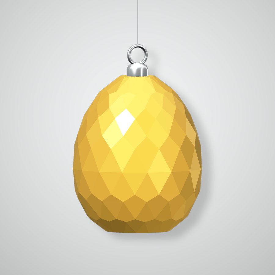 Lattice Egg Ornament, glazed