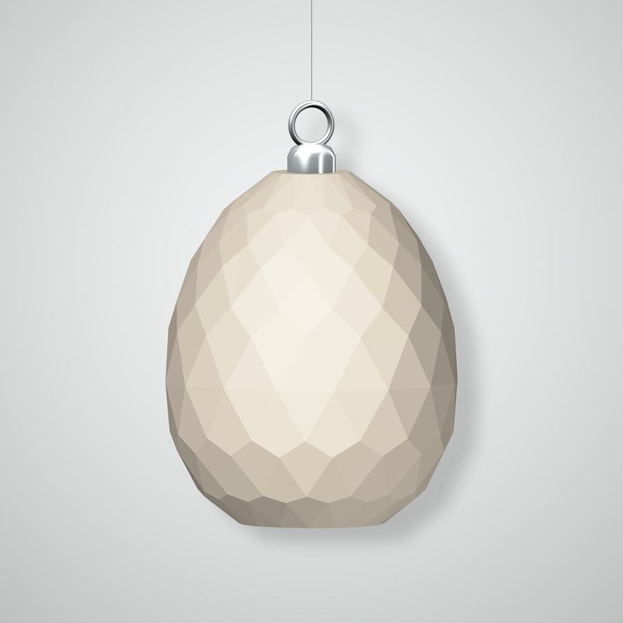 Lattice Egg Ornament, natural bisque