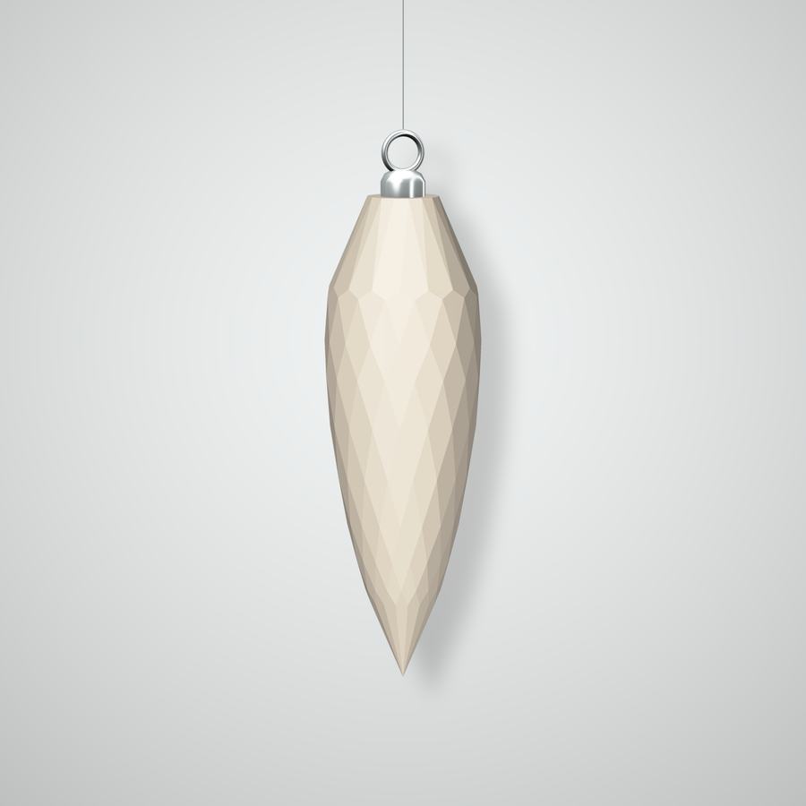 Lattice Icicle Ornament, natural bisque